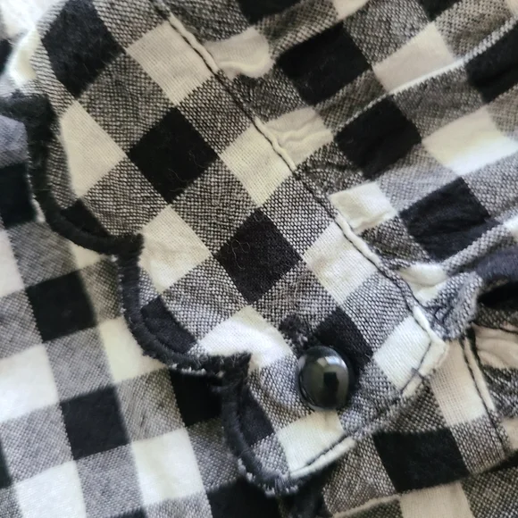 Sezane Black and White Louise Gingham Button Down Shirt - Picture 6 of 7